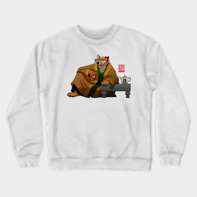 Lounging Tiger, Perching Dragon (fly) Crewneck Sweatshirt by DingHuArt